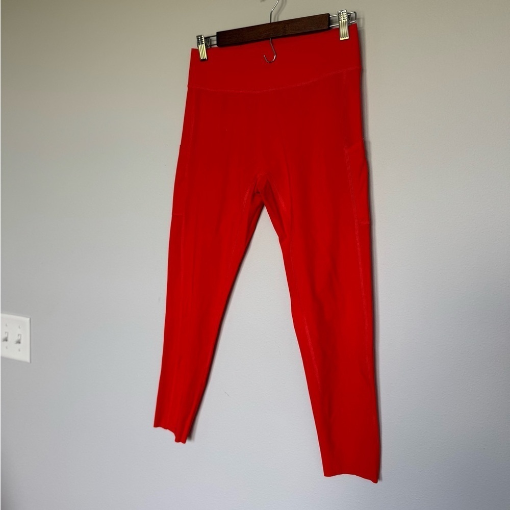 Parade Womens Bright Orange Athletic Athleisure Leggings With Pockets Size Large